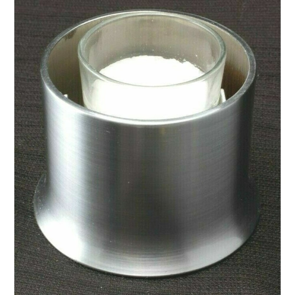 Ambria Votive Candle Holder Round Silver Colored Metal